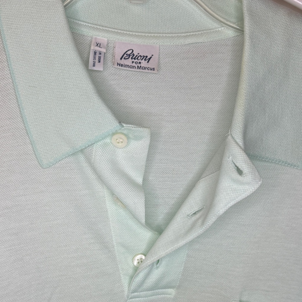 Brioni Light Green Polo Shirt for Men